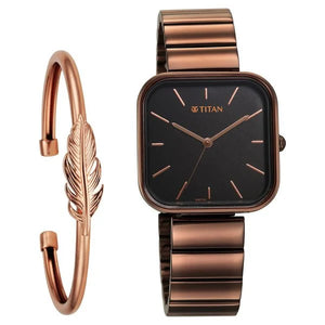 Titan Purple Stackables Quartz Analog Black Dial Stainless Steel Strap Watch for Women 2715qm01f - KRISHNA WATCH COMPANY