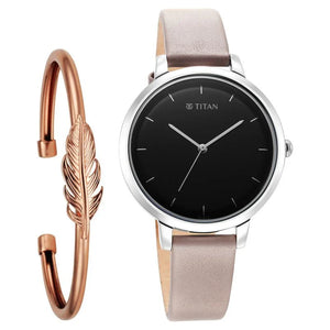 Titan Purple Stackables Quartz Analog Grey Dial Stainless Steel Strap Watch for Women 2716SL01F - KRISHNA WATCH COMPANY