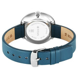 Titan Stackables Quartz Analog White Dial Leather Strap Watch For Women - 2718SL01F