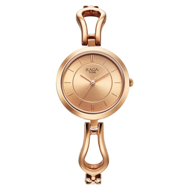 Titan Raga Rose Gold Dial Watch for Women - 2727WM01