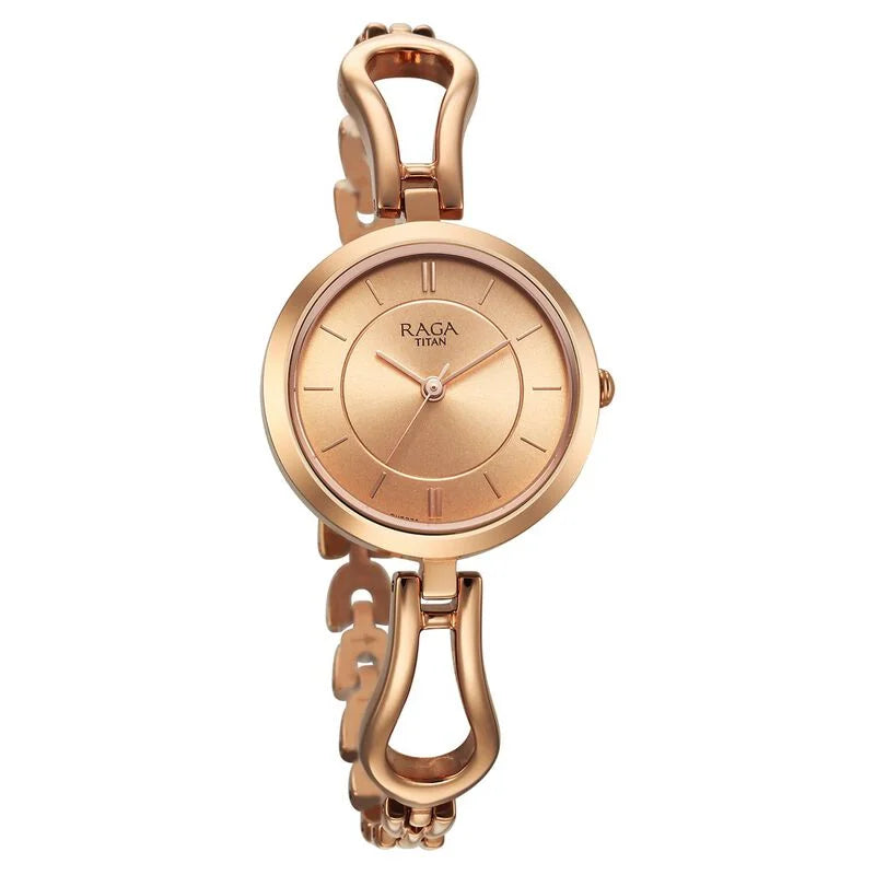 Titan Raga Rose Gold Dial Watch for Women - 2727WM01