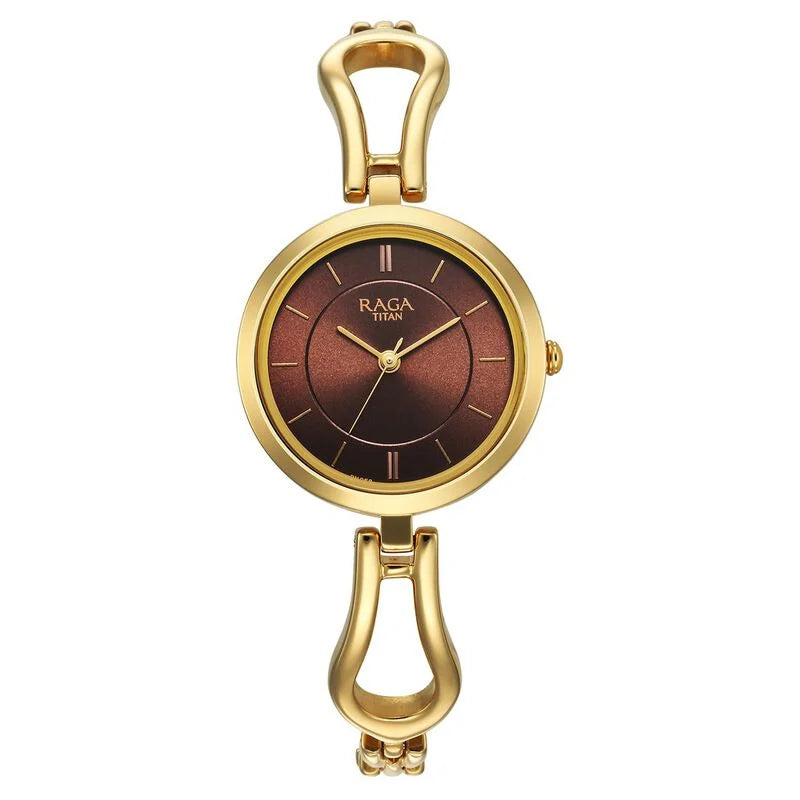Titan Raga Champagne Dial Watch for Women - 2727YM01