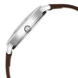 Titan Workwear Quartz Analog Silver Dial Brown Leather Strap Watch For Women 2732sl02