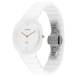 Titan Edge Squircle Quartz Analog White Dial Ceramic Strap Watch For Women 2757qc01 - KRISHNA WATCH COMPANY