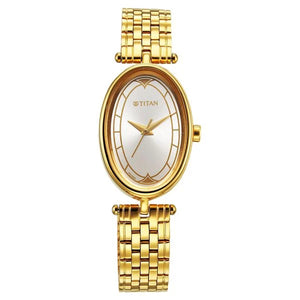 Titan Karishma Quartz Analog Silver Dial Golden Stainless Steel Strap Watch For Women 2758ym01 - KRISHNA WATCH COMPANY
