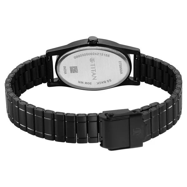 Titan Karishma Quartz Analog Blue Dial Black Stainless Steel Strap Watch For Women 2759nm01