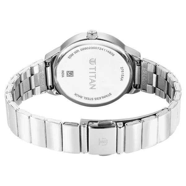 Titan Neo Multifunction Pink Dial Silver Color Stainless Steel Strap Watch For Women 2761sm02