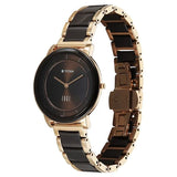 Titan Edge Melange Quartz Analog Brown Dial Rose Gold Steel & Ceramic Strap Watch For Women nu2777kd01