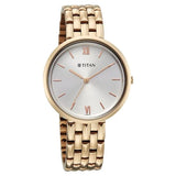 Titan Neo Quartz Analog White Dial Rose Gold Metal Strap Watch For Women 2784wm02