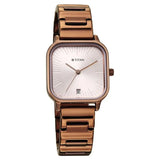 Titan Neo Quartz Analog with Date Silver Dial Brown Metal Strap Watch For Women 2786qm01
