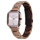 Titan Neo Quartz Analog with Date Silver Dial Brown Metal Strap Watch For Women 2786qm01