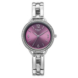 Titan Raga DEC Blaze Quartz Analog Purple Dial Silver Metal Strap Watch For Women 2791sm01