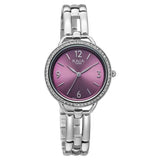 Titan Raga DEC Blaze Quartz Analog Purple Dial Silver Metal Strap Watch For Women 2791sm01
