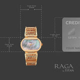 Titan Raga Ethereal Quartz Analog Mother of Pearl Dial Watch For Women 2799wm01f