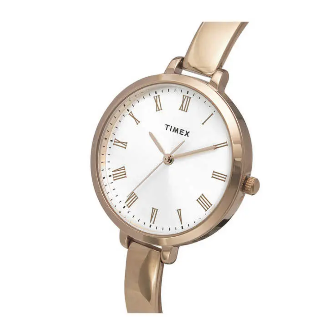 Timex Fashion Women's Silver Dial Round Case 3 Hands Function Watch -TWEL12817