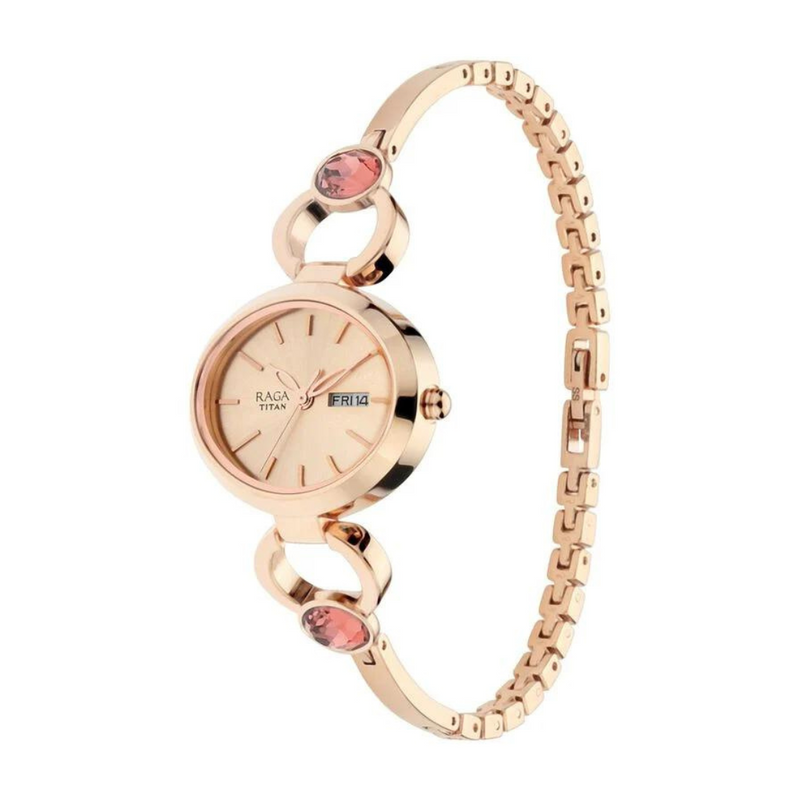 Titan Raga Viva Rose Gold Dial Analog Watch for Women - 2621WM01
