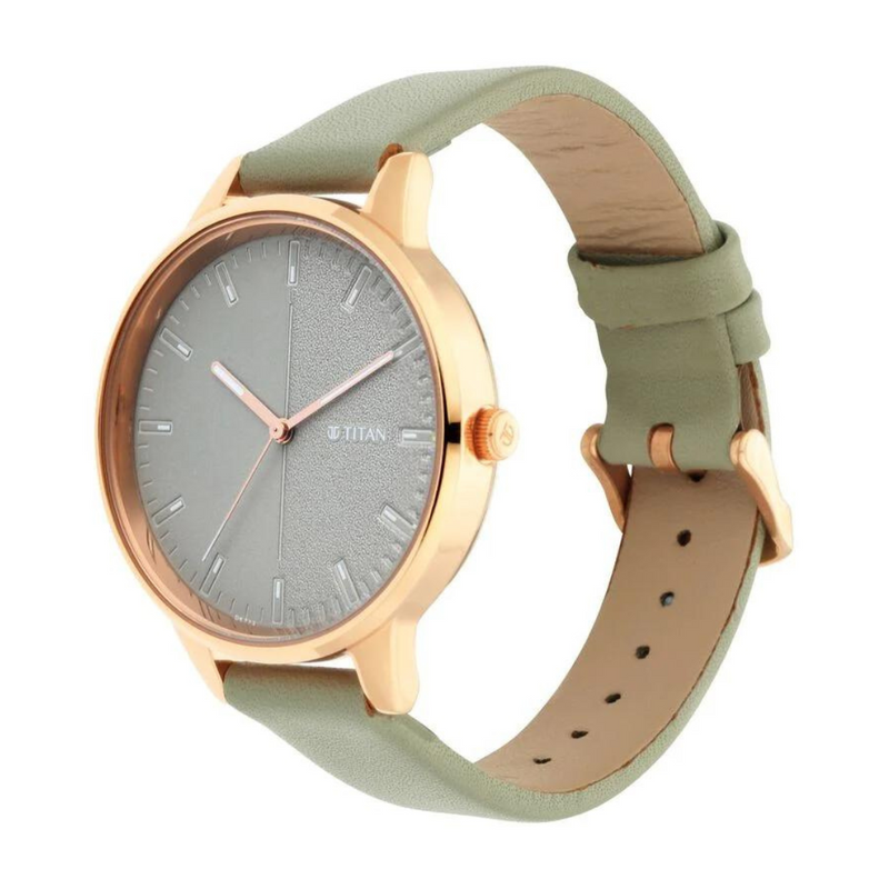 Titan Women's Precision Simplicity Watch: Green Gradient Dial with Leather Strap NS2648WL01 - KRISHNA WATCH COMPANY