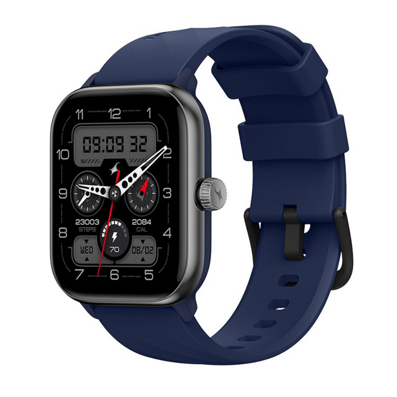 Fastrack Nitro Pro with 4.69 cm AMOLED Display and AOD, Functional Crown, BT Calling Smartwatch with Blue Strap 38105PP02