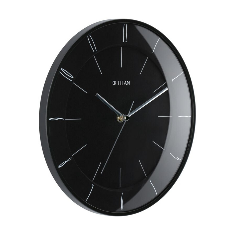 Titan Black Wall Clock with Domed Glass W0010PA01