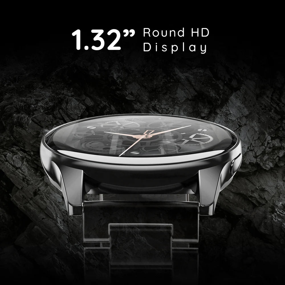 Pebble PFB03 Mettle Pro Classic Black Smartwatch with Bluetooth Calling