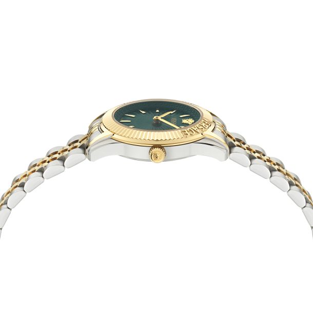 Versace Greca Time Petite Green Dial Two-Tone Stainless Steel Bracelet Watch 30mm - VE9CA0324 - KRISHNA WATCH COMPANY