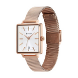 Titan Minimalists Quartz Analog with Date Silver Dial Rose Gold Stainless Steel Strap Watch for Women 94205wm01