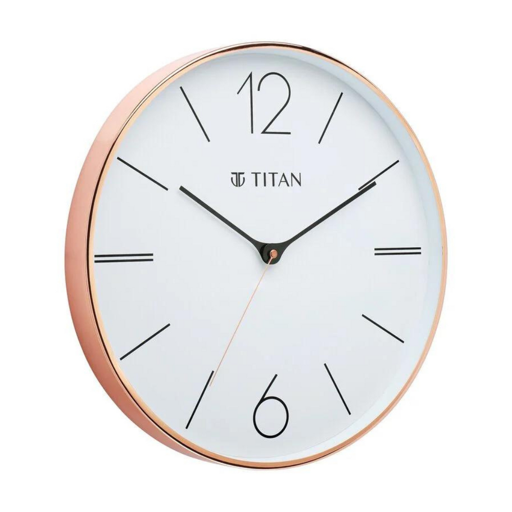 Titan Gold Wall Clock with Silent Sweep Technology - W0058MA01 - KRISHNA WATCH COMPANY