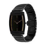 Titan Edge Black Tonneau Dial Analog Stainless Steel Strap Watch for Men 1044NM01