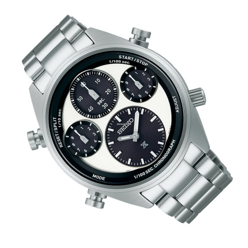 SEIKO Prospex Panda One Hundredth of a Second Speedtimer Solar Chronograph SFJ001P1 - KRISHNA WATCH COMPANY