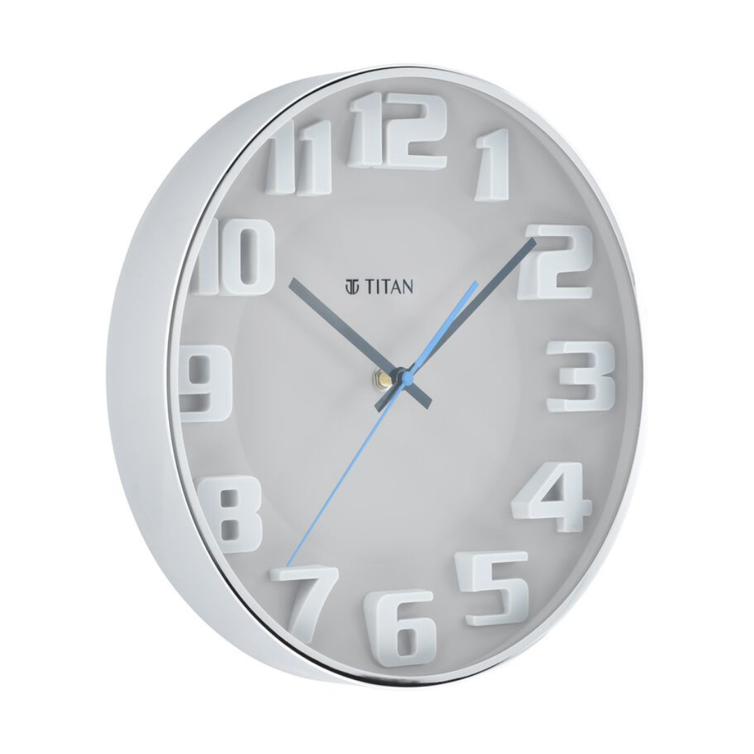 Metallic Wall Clock - Moulded Dial with solid numbers - W0008MA01