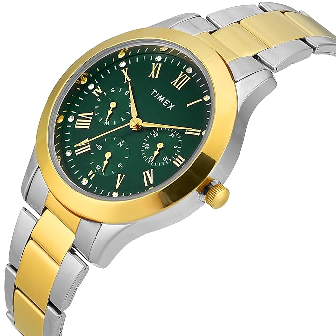 TIMEX Green Round Dial Analog Women's Watch - TW000Q822