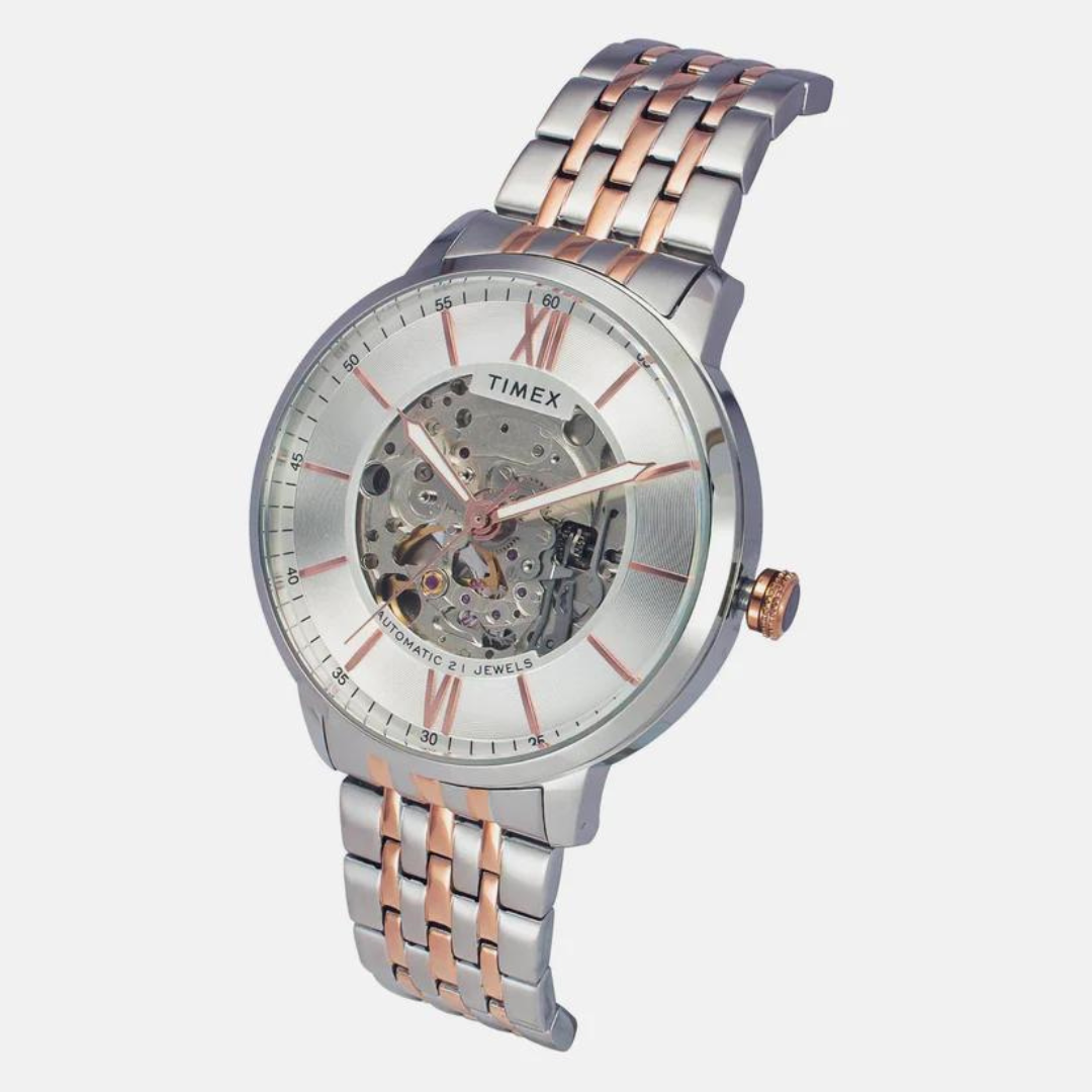 Timex E Class Male Silver Analog Stainless Steel Watch TWEG23503