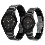 Titan Edge Pair Black Dial Analog Ceramic Strap watch for Couple 16962653NC01P