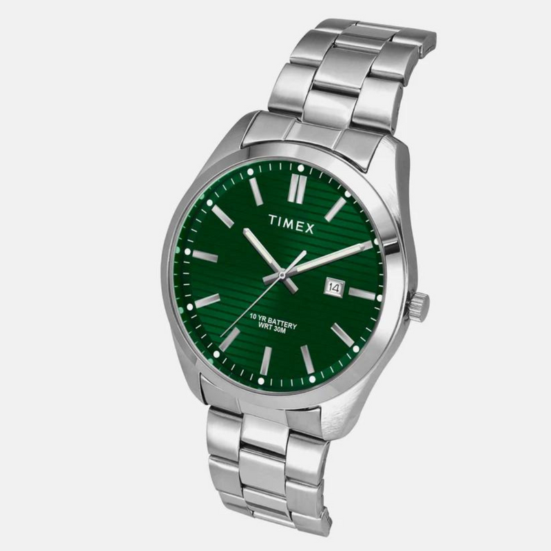 Timex E Class Male Green Analog Stainless Steel Watch TWTG10409