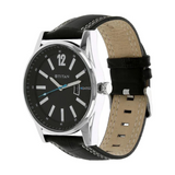 Titan Black Dial Black Leather Strap Watch NK9322SL04 (D119)
