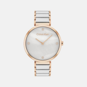Calvin Klein Minimalistic T-Bar Female Mother Of Pearl Analog Stainless Steel Watch 25200430 - KRISHNA WATCH COMPANY