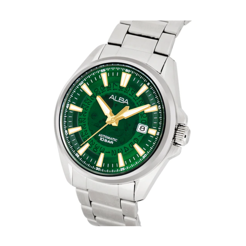 Alba Green Skeleton Dial Watch AU4027X1