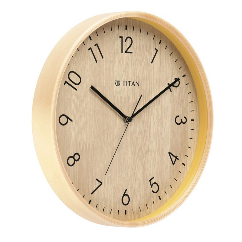 Titan Wooden Wall Clock with Dark Brown Dial - W0023WA02A