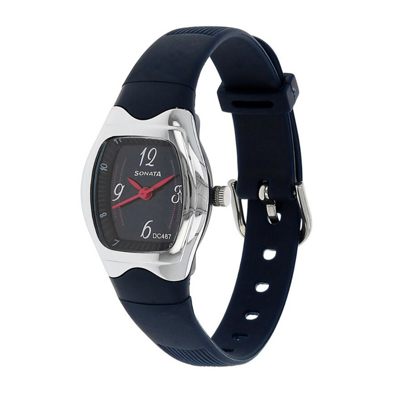 Blue Dial Plastic Strap Watch for Women NR8989PP04