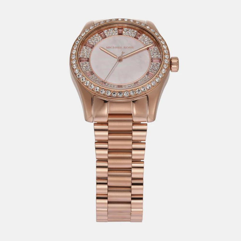 Female Pink Analog Stainless Steel Watch MK7444 - KRISHNA WATCH COMPANY