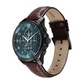 Titan Classic Chrono Blue Dial Quartz Multifunction Leather Strap watch for Men 90169NL01