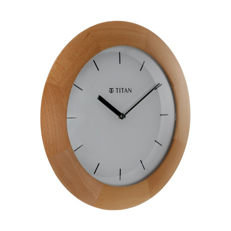 Titan Wooden Wall Clock with Domed Glass - W0035WA01 - KRISHNA WATCH COMPANY