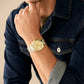 FOSSIL Everett Three-Hand Date Gold-Tone Stainless Steel Watch FS5965
