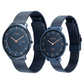 Titan Edge Pair Blue Dial Analog Stainless Steel Strap watch for Couple 18432655QM01