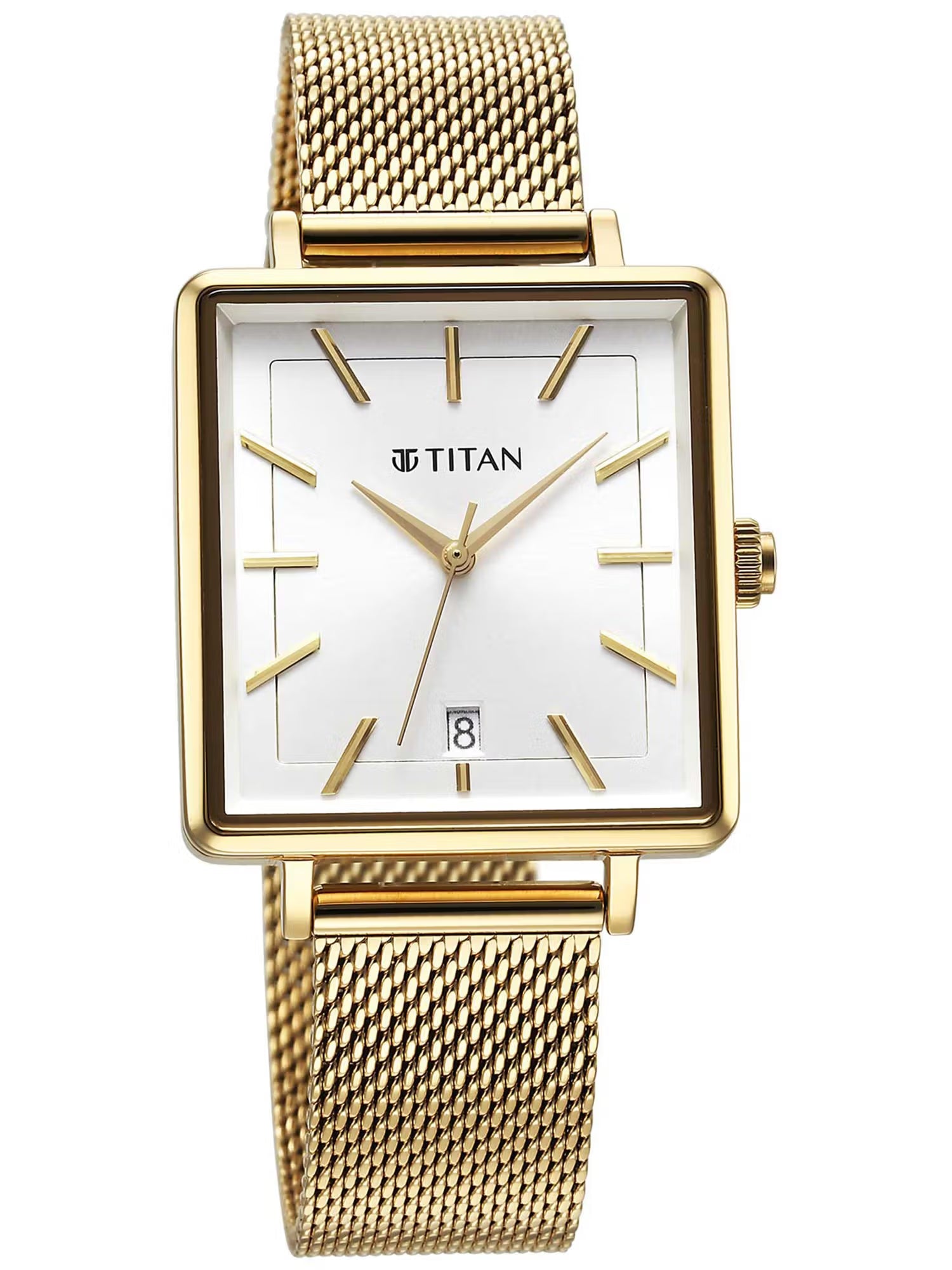 Titan Minimalists Quartz Analog with Date Watch for Women - 94205YM01