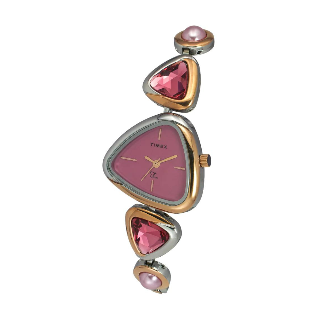 Timex Women Pink Triangle Analog Dial Watch- TWEL17700