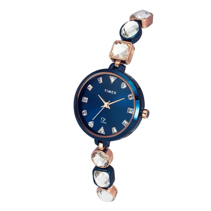 Timex Fria Women's Blue Dial Round Case 3 Hands Function Watch TWEL17303