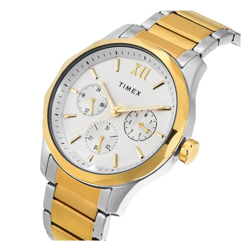 Timex Men White Round Multifunction Dial Watch - TW0TG7624