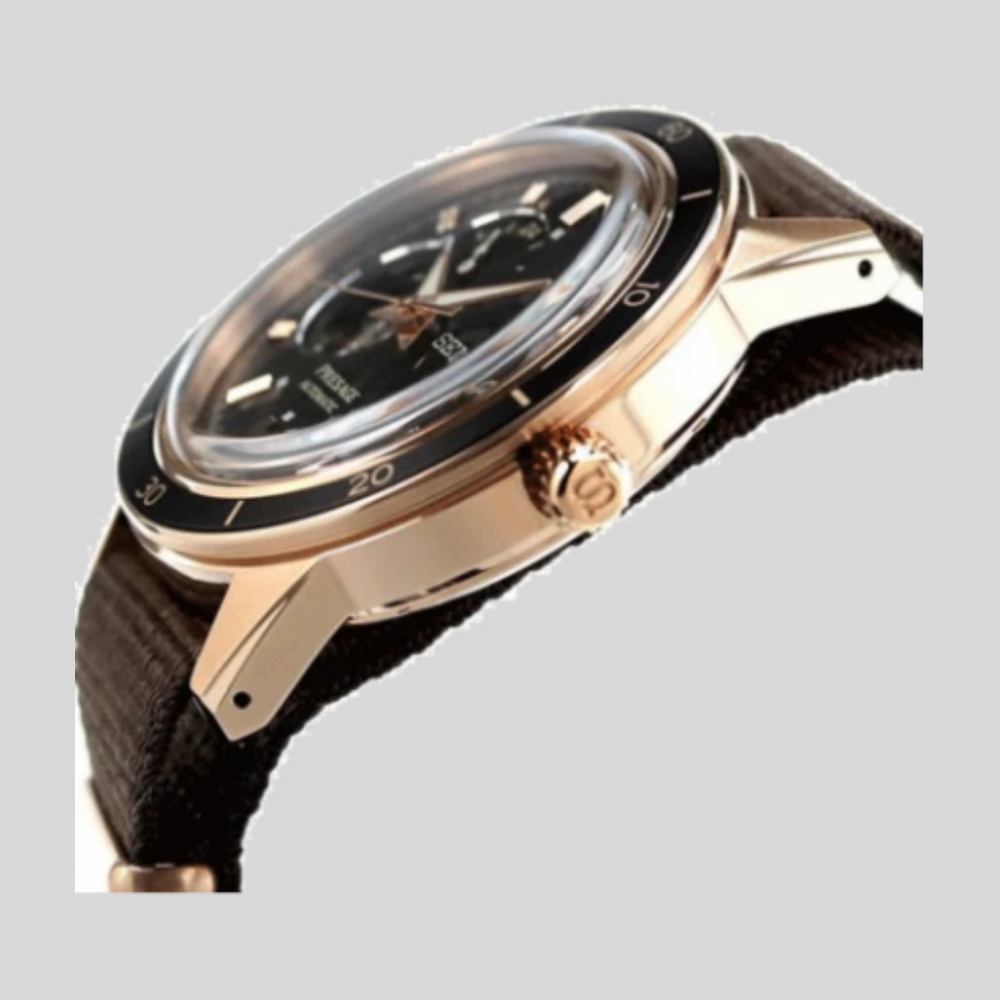 Seiko Presage Male Black Analog Leather Automatic Watch SSA426J1 - KRISHNA WATCH COMPANY