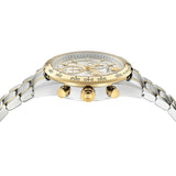 Versace V-Code Chrono Silver Dial Two-Tone Stainless Steel Bracelet Watch 41mm - VE0CA0224